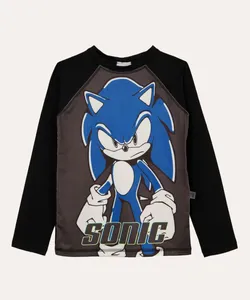 blusa de praia infantil manga longa sonic proteção uv cinza 4