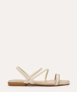 rasteirinha mississipi com tiras e brilhos off white 37