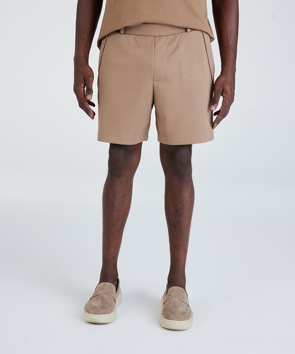 short reto masculino texturizado com bolso bege G