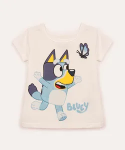 blusa infantil de algodão com glitter bluey off white 5
