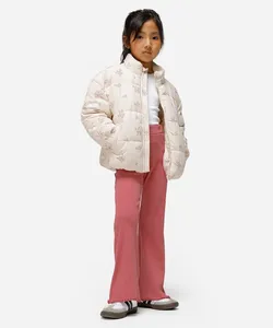 calça flare infantil canelada com fru fru rosa 12