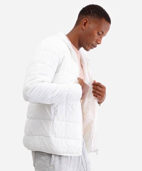 jaqueta puffer básica masculina manga longa off white M