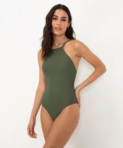 maiô halter neck alça fina proteção uv verde G