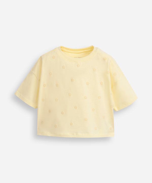 camiseta infantil manga curta floral amarela 12