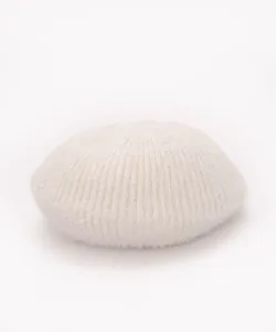 boina de tricô texturizada off white Único