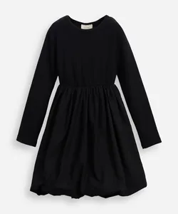 vestido balonê infantil de algodão manga longa preto 10