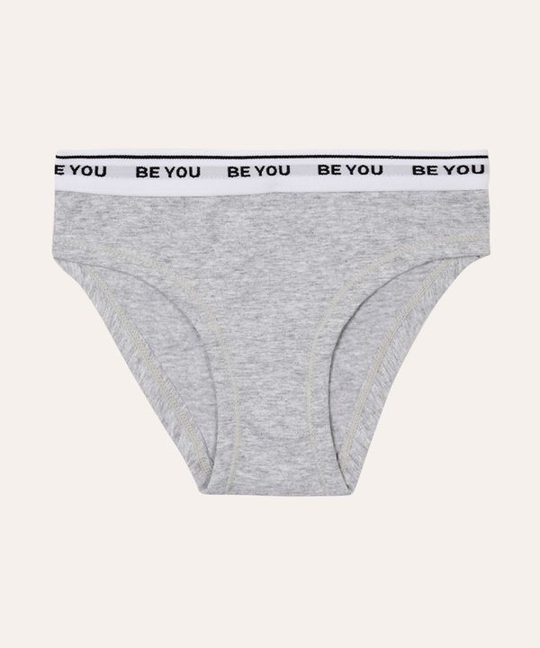 calcinha infantil de algodão be you cinza P