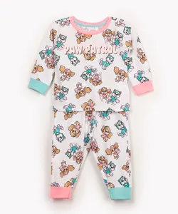 pijama de algodão infantil patrulha canina manga longa off white 2
