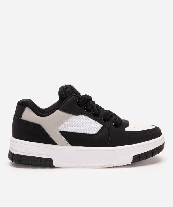 tenis kids cano baixo casual preto 32