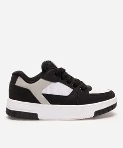 tenis kids cano baixo casual preto 30