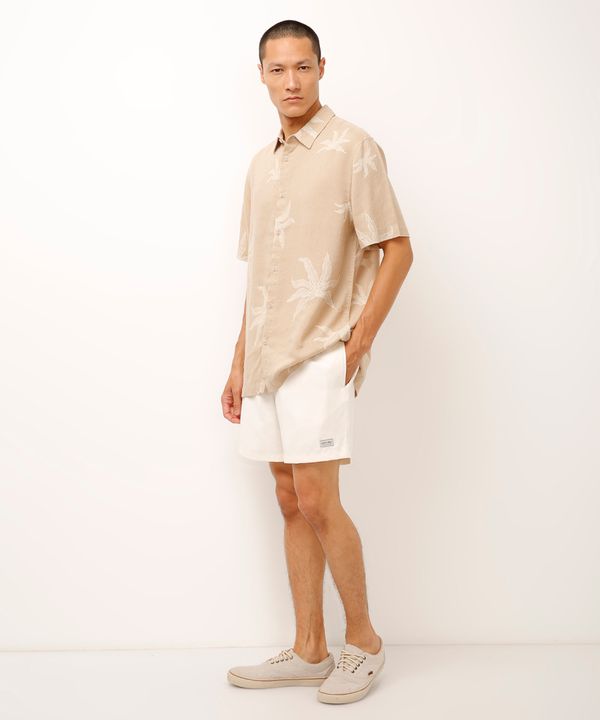 bermuda de suede com bolsos off white G