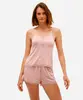pijama short doll feminino com renda estampado rosa P