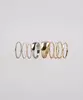 Kit de 9 Anéis Femininos Dourado P