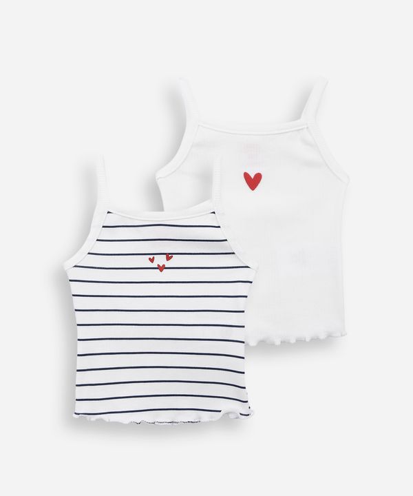 kit de 2 regatas infantis de algodão estampada off white 2