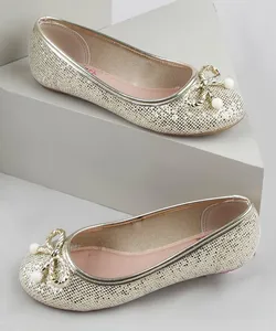 Sapatilha Infantil Molekinha com Glitter e Lacinho Dourada 25