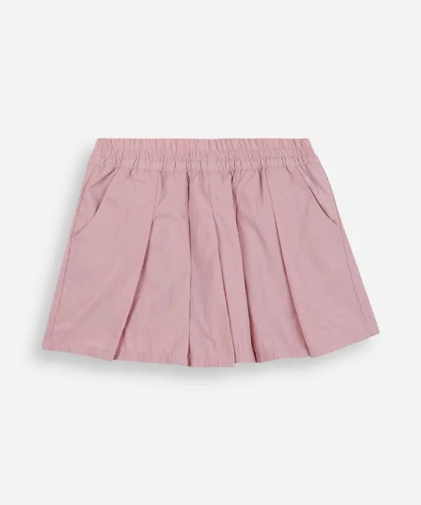 short saia infantil pregas nylon rosa 3