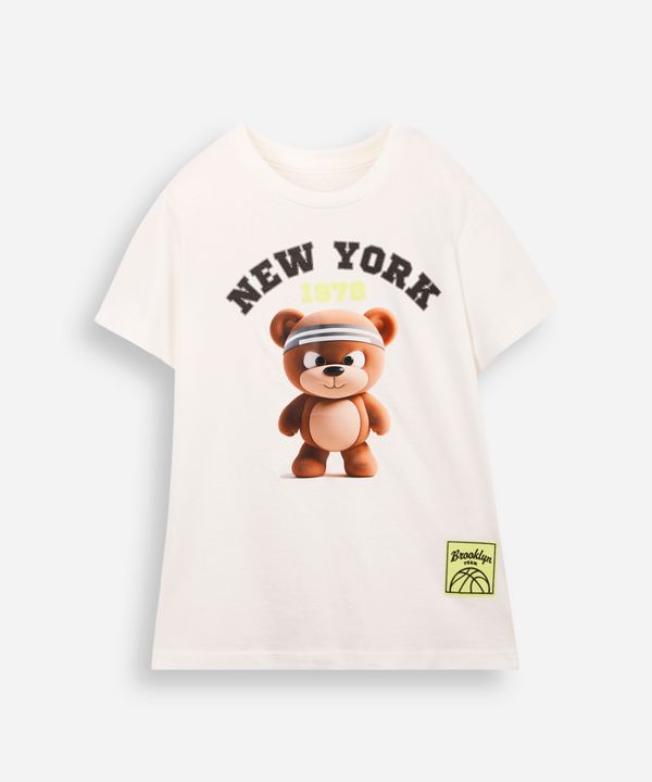 camiseta infantil de algodão ursinho off white 5