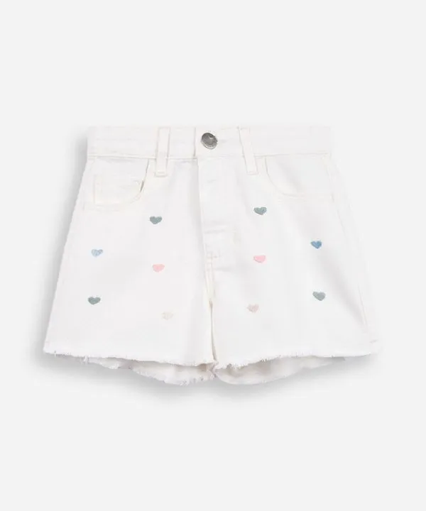 short mom infantil bordado de coração off white 10