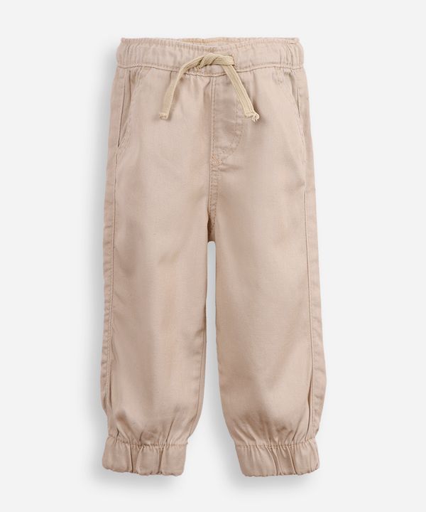 calça jogger infantil de sarja bege 4