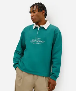 polo masculina de moletinho manga longa art district verde GG