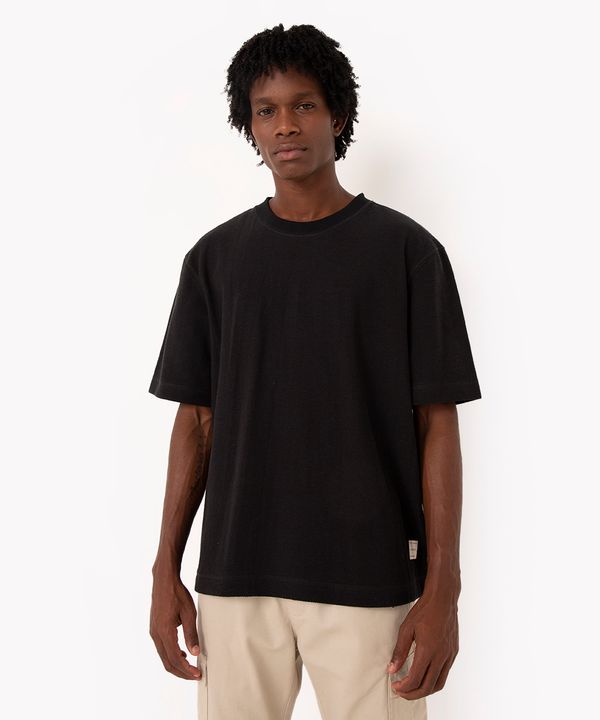 camiseta de algodão oversized manga curta preta G