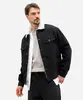jaqueta masculina jeans gola de sherpa preta GG