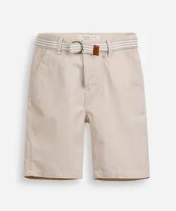bermuda infantil de sarja com cinto kaki - bege claro 8