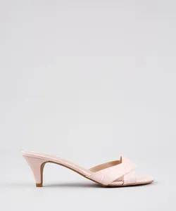 Tamanco Feminino Oneself Croco Salto Fino Rosa Claro 37