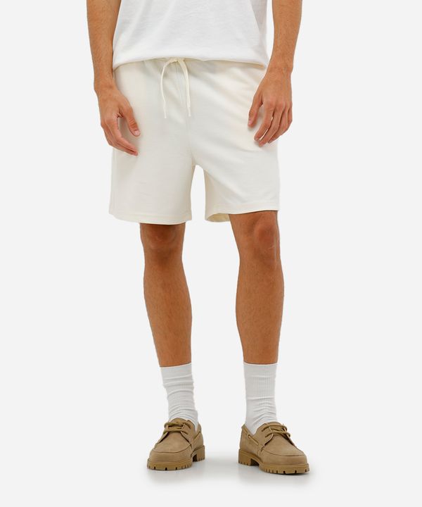 bermuda masculina malha texturizada off white P