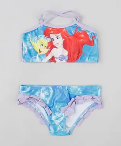 Biquíni Infantil Ariel Pequena Sereia com Proteção UV50+ Lilás 4