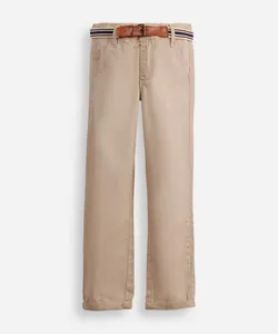 calça de sarja infantil com cinto bege 10