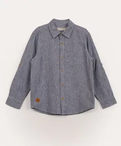 camisa infantil manga longa listrada azul médio 6