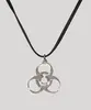 Colar Masculino Cordão Pingente de Metal Preto Único