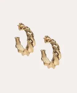 brinco argola torcida dourado Único