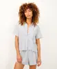 camisa de algodão praia listrada azul marinho M