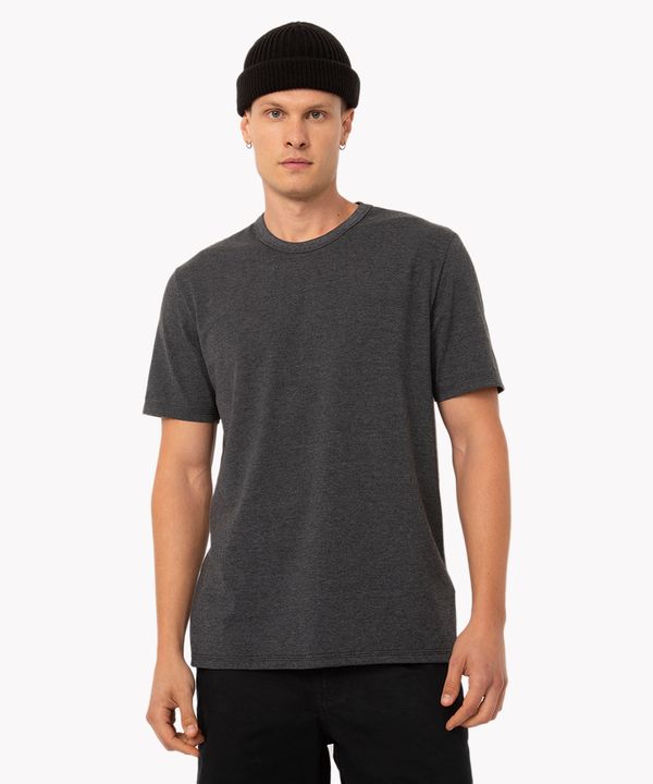 camiseta de algodão básica manga curta gola redonda cinza mescla escuro PP