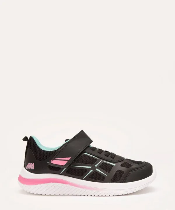 tênis infantil com velcro preto 32