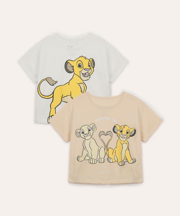 kit de 2 camisetas infantis o rei leão colorido 10