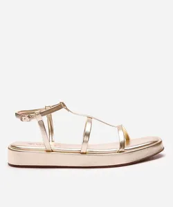 rasteirinha flatform via uno gladiadora dourada 39