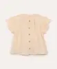 blusa de algodão infantil com laise bege 3