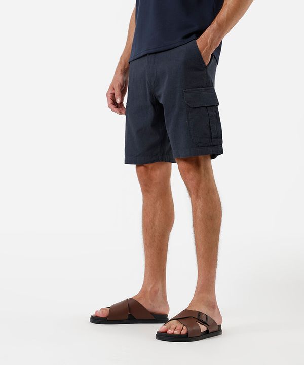 bermuda cargo masculina de algodão azul 38