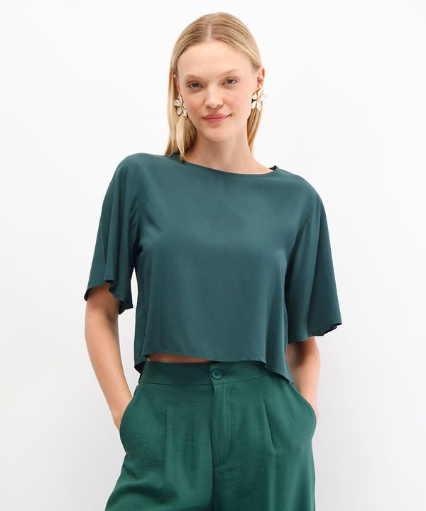 blusa feminina de viscose verde M
