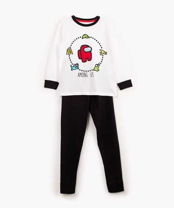 pijama infantil longo among us off white 10
