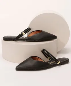 Mule Feminino Bico Fino Tira Dupla Vizzano Preto 36