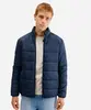 jaqueta puffer básica masculina manga longa azul GG