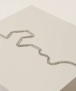 Colar Feminino Corrente Geométrica Dourado Único