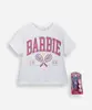 camiseta infantil de algodão barbie com brinde off white 8