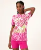 Blusa Feminina Signo Sagitário Estampada Tie Dye Manga Curta Decote Redondo Pink GG