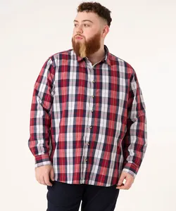 camisa comfort plus size xadrez manga longa vermelha GG1