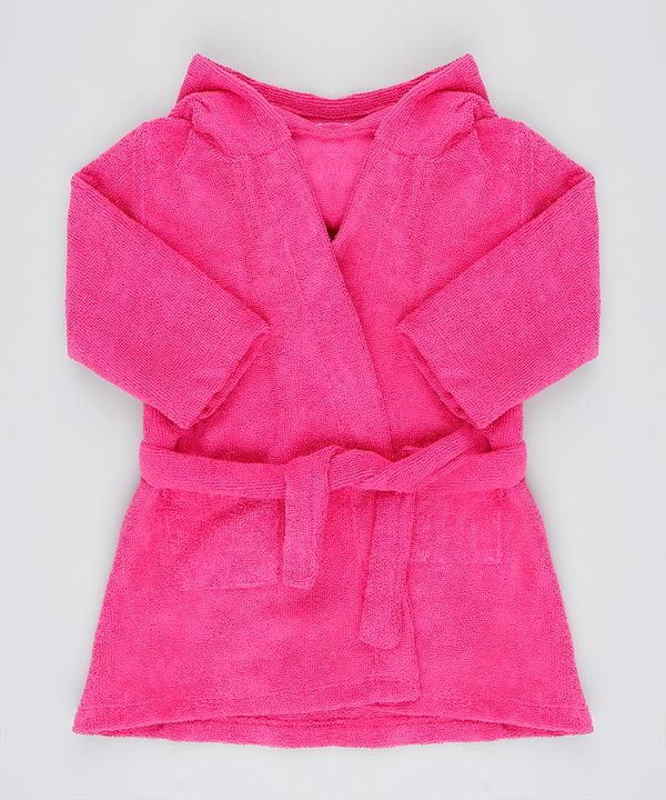 Roupão Infantil Atoalhado com Capuz Bordado Pink 2